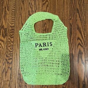 Paris Straw Tote Bag NWOT